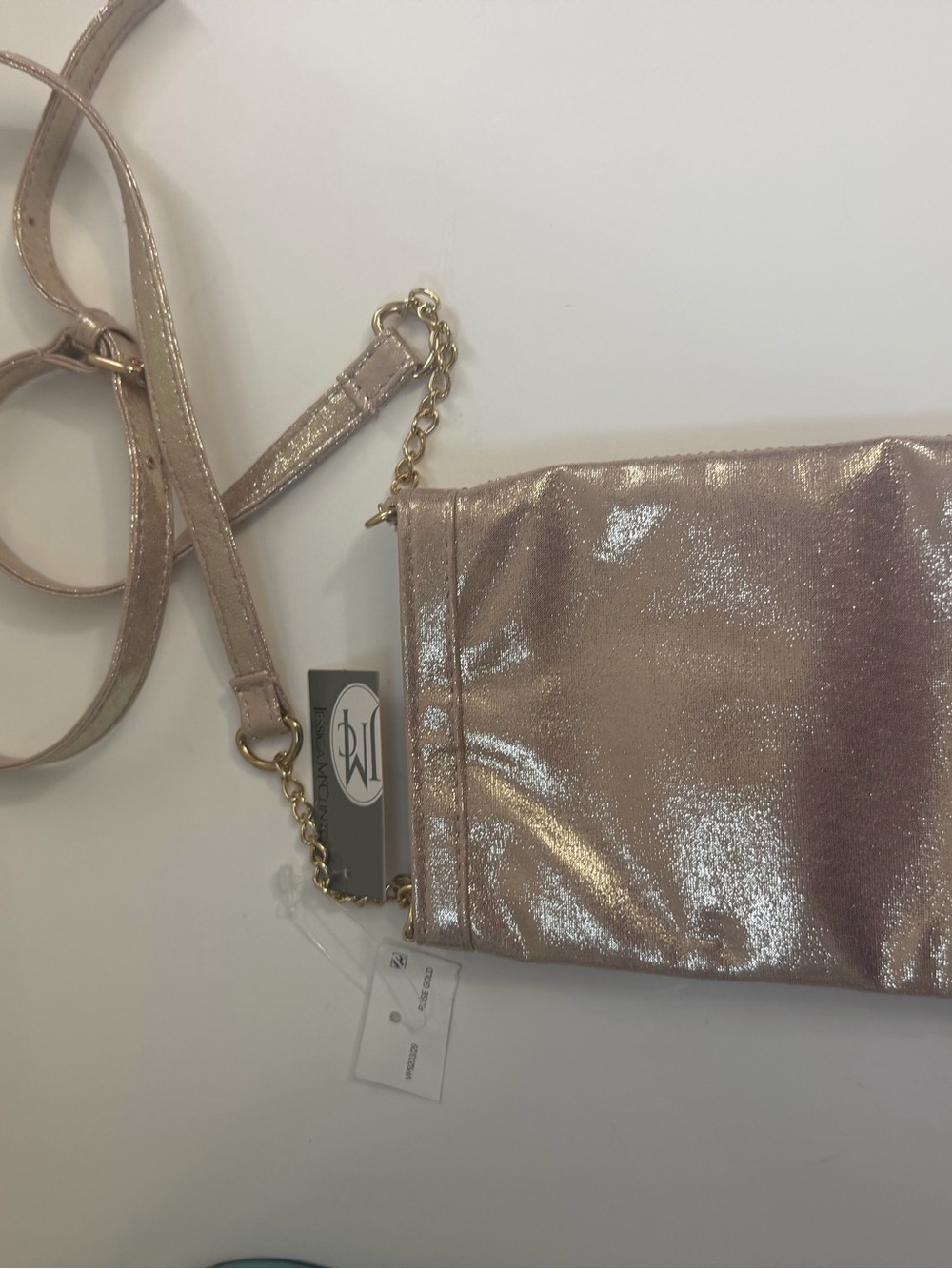 Jessica McClintock Rose Gold Rhinestone Crossbody Bag NWT - Picture 3 of 7